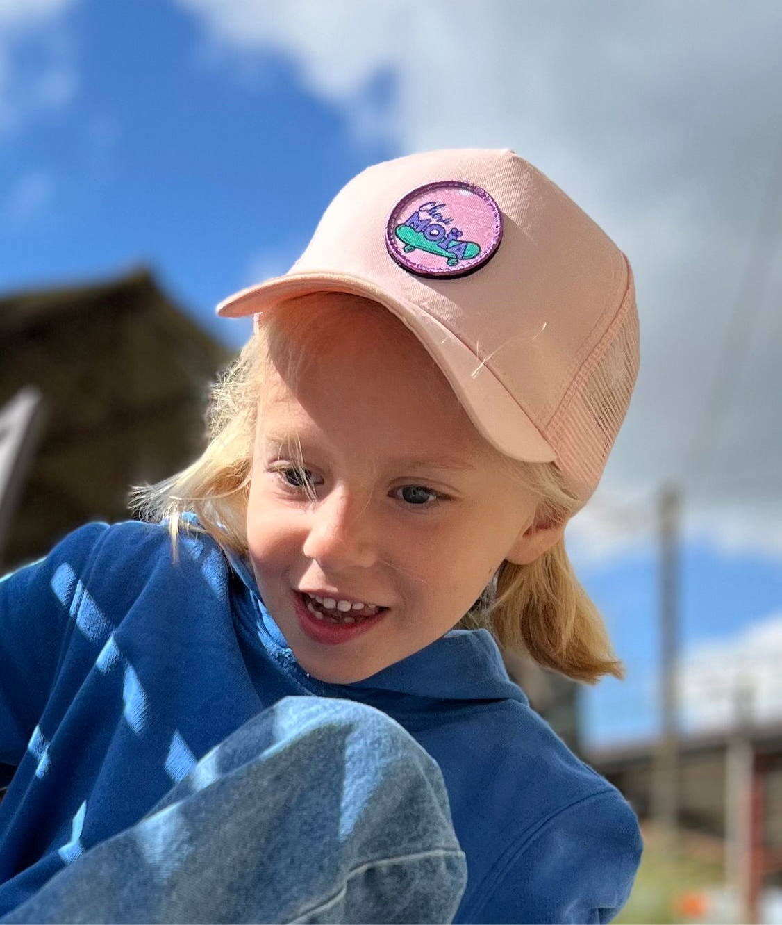 Casquette enfant avec écusson interchangeable