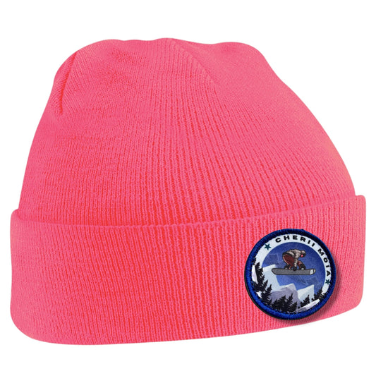 Bonnet Original à revers - rose fluo