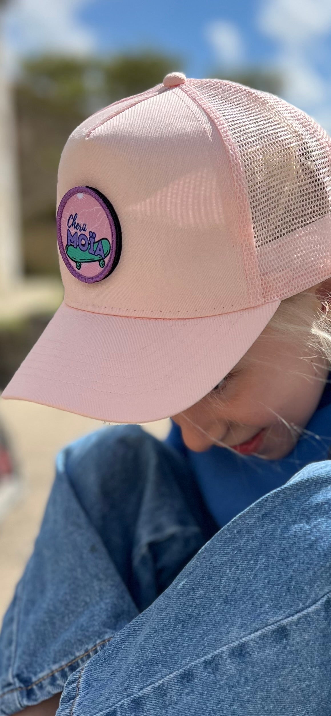 Casquette enfant avec écusson interchangeable