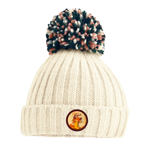 Bonnet à pompon écru